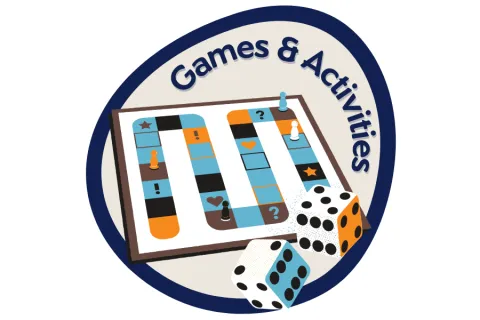 A board game and pair of dice