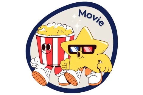 A bucket of popcorn and a star