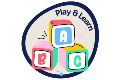 A stack of building blocks with the letters A, B, and C