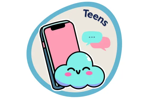 A smartphone with texting bubbles