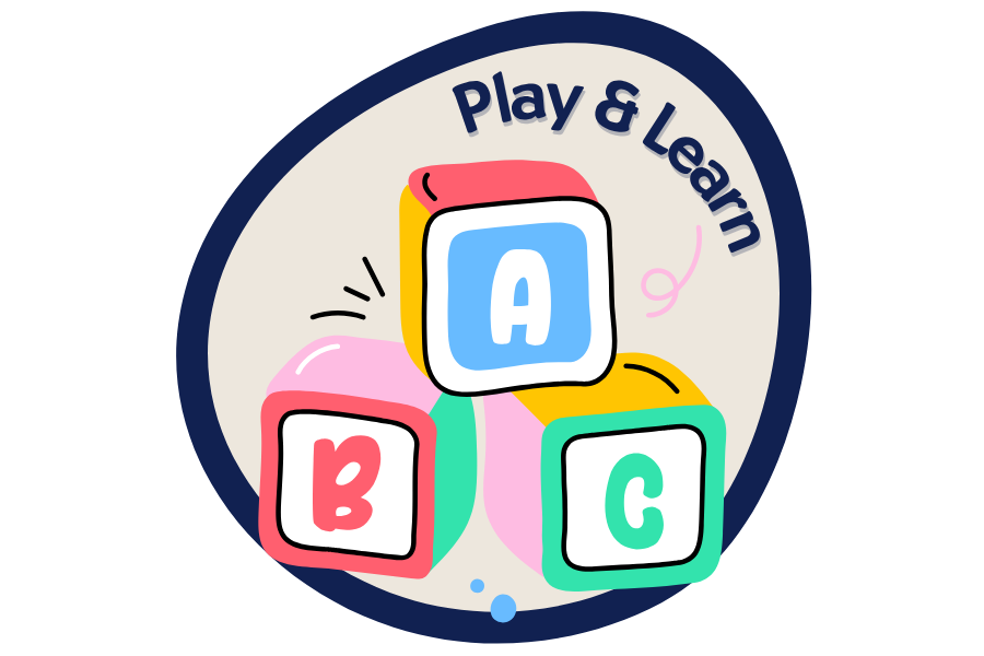 A stack of building blocks with the letters A, B, and C